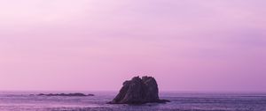 Preview wallpaper sea, stone, sky, lilac