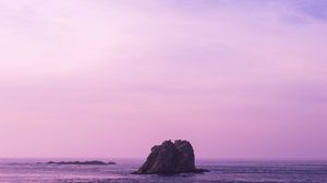 Preview wallpaper sea, stone, sky, lilac