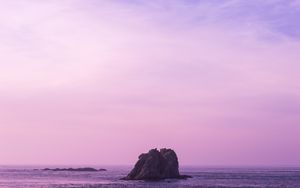 Preview wallpaper sea, stone, sky, lilac