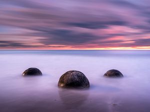 Preview wallpaper sea, stones, balls, water, nature