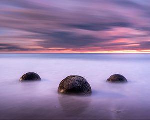 Preview wallpaper sea, stones, balls, water, nature