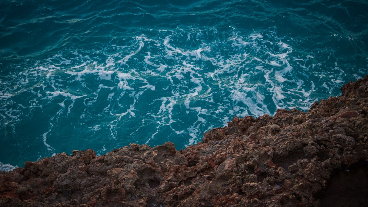 Wallpaper sea, stones, foam, water