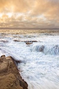 Preview wallpaper sea, stones, foam, cascade, nature