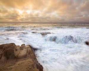 Preview wallpaper sea, stones, foam, cascade, nature