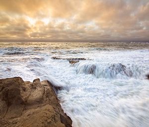 Preview wallpaper sea, stones, foam, cascade, nature