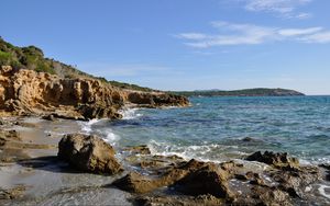 Preview wallpaper sea, stones, rocks, waves, coast