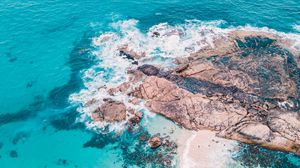 Preview wallpaper sea, stones, rocks, waves, beach