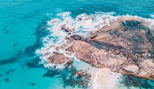 Preview wallpaper sea, stones, rocks, waves, beach