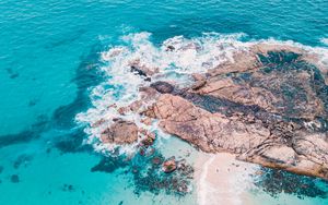 Preview wallpaper sea, stones, rocks, waves, beach