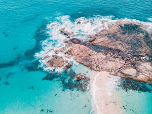 Preview wallpaper sea, stones, rocks, waves, beach