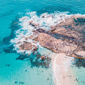 Preview wallpaper sea, stones, rocks, waves, beach