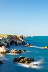 Preview wallpaper sea, stones, rocks, landscape, view