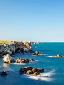 Preview wallpaper sea, stones, rocks, landscape, view