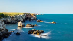 Preview wallpaper sea, stones, rocks, landscape, view