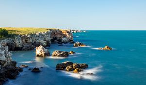 Preview wallpaper sea, stones, rocks, landscape, view