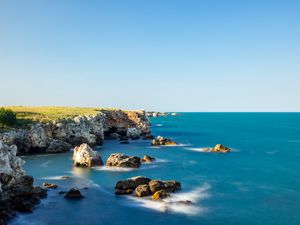 Preview wallpaper sea, stones, rocks, landscape, view