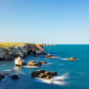 Preview wallpaper sea, stones, rocks, landscape, view