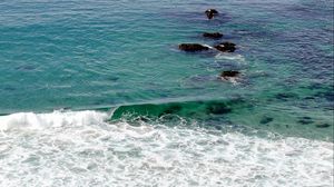 Preview wallpaper sea, stones, sea foam, nature