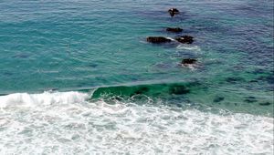 Preview wallpaper sea, stones, sea foam, nature