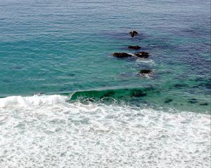 Preview wallpaper sea, stones, sea foam, nature