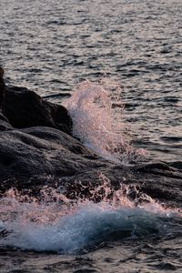 Preview wallpaper sea, stones, splashes, nature, landscape