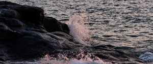 Preview wallpaper sea, stones, splashes, nature, landscape