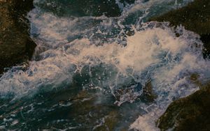 Preview wallpaper sea, stones, spray, foam