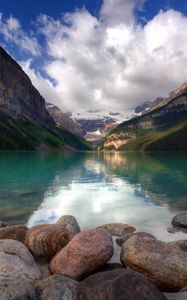 Preview wallpaper sea, stones, summer, mountains, beautiful