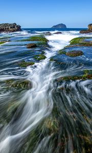 Preview wallpaper sea, stones, whirlpool, nature