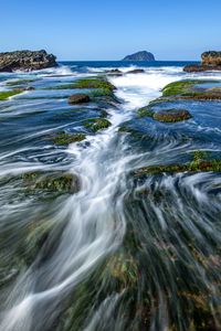 Preview wallpaper sea, stones, whirlpool, nature