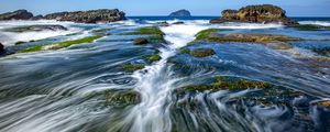 Preview wallpaper sea, stones, whirlpool, nature