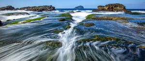 Preview wallpaper sea, stones, whirlpool, nature