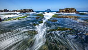 Preview wallpaper sea, stones, whirlpool, nature