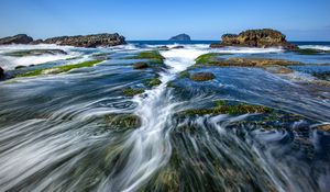 Preview wallpaper sea, stones, whirlpool, nature