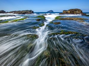 Preview wallpaper sea, stones, whirlpool, nature