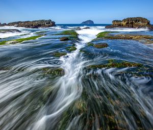 Preview wallpaper sea, stones, whirlpool, nature