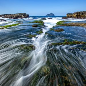 Preview wallpaper sea, stones, whirlpool, nature