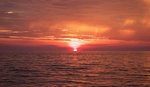 Preview wallpaper sea, sun, sunset, landscape