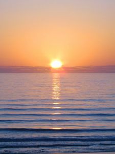 Preview wallpaper sea, sun, sunset, ripples