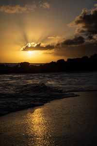 Preview wallpaper sea, sunset, dusk, beach, waves