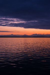 Preview wallpaper sea, sunset, dusk, water, ripples