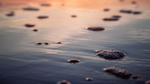Preview wallpaper sea, sunset, foam, macro, blur