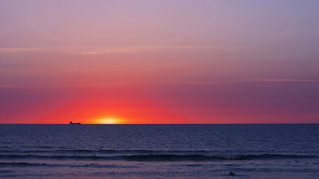 Wallpaper sea, sunset, horizon