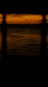 Preview wallpaper sea, sunset, horizon, dark, shadow