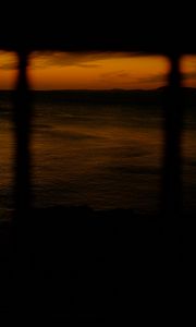 Preview wallpaper sea, sunset, horizon, dark, shadow