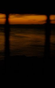 Preview wallpaper sea, sunset, horizon, dark, shadow