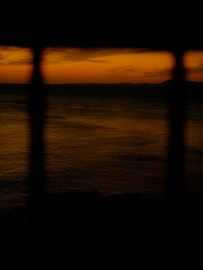 Preview wallpaper sea, sunset, horizon, dark, shadow