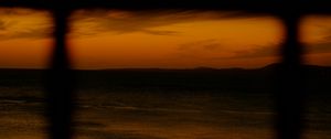 Preview wallpaper sea, sunset, horizon, dark, shadow