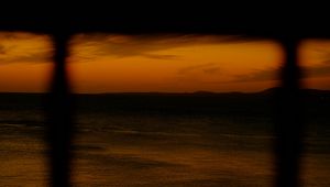 Preview wallpaper sea, sunset, horizon, dark, shadow