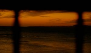 Preview wallpaper sea, sunset, horizon, dark, shadow